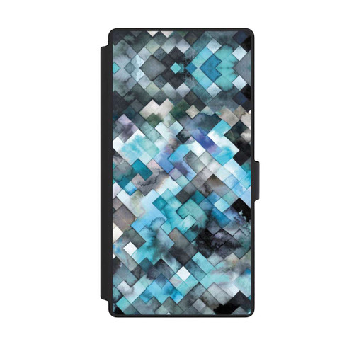 Samsung Galaxy S23 Ultra NIVOflip stimmungsvolles geometrisches Muster blau