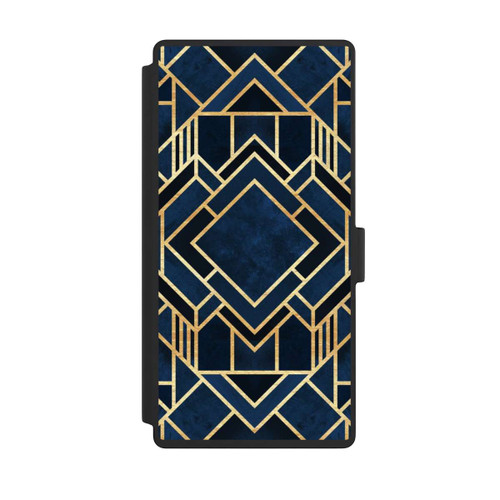 Samsung Galaxy S23 Ultra NIVOflip Kunst Deko Blau Golddruck