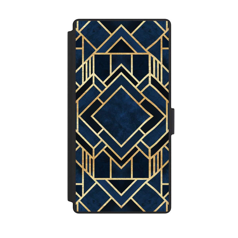 Galaxy S23 Ultra NIVOflip Kunst Deko Blau Golddruck