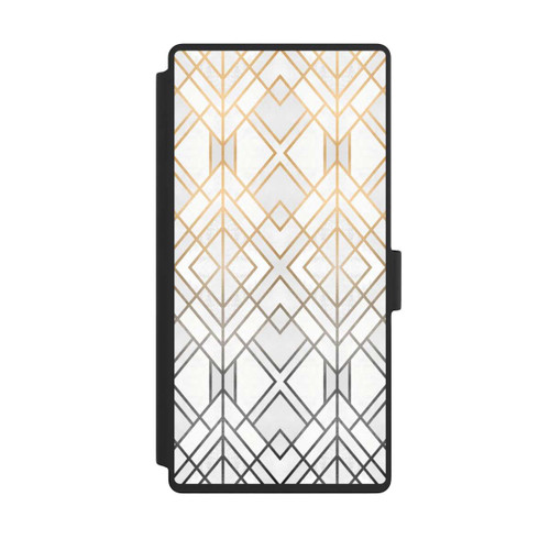 Samsung Galaxy S23 Ultra NIVOflip Gold und Grauer Geo Golddruck