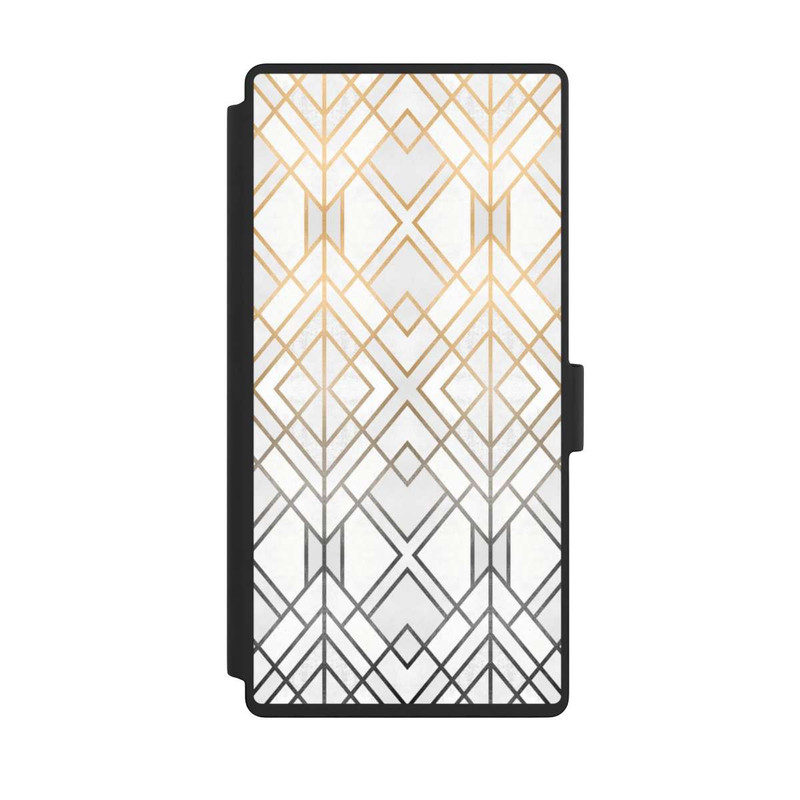 Galaxy S23 Ultra NIVOflip Imprimé Geo Gold doré et gris