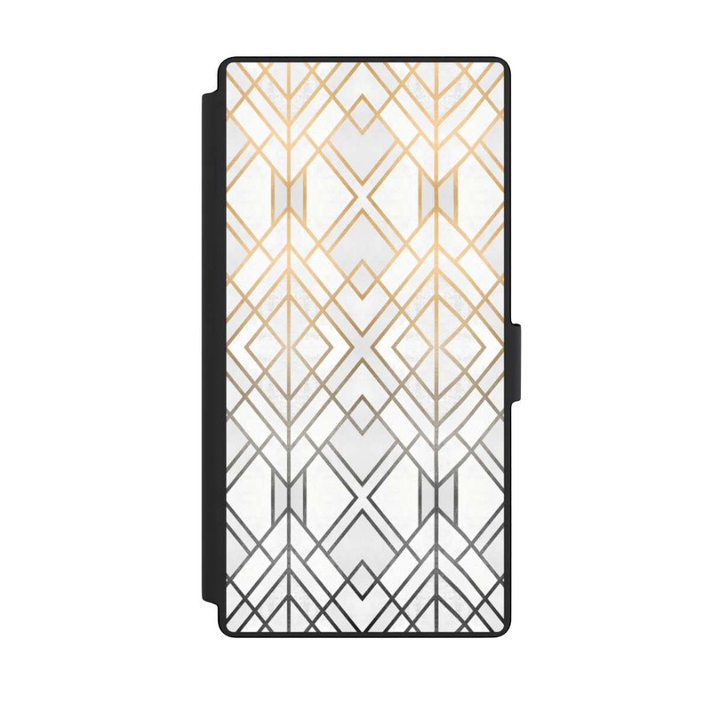 Galaxy S23 Ultra NIVOflip Gold und Grauer Geo Golddruck