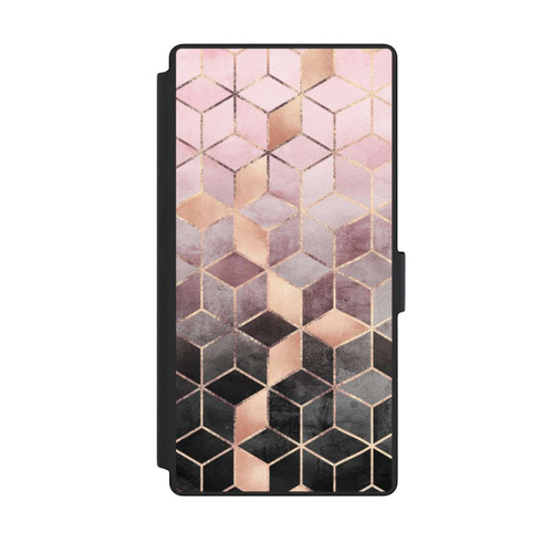 Samsung Galaxy S23 Ultra NIVOflip Pink-grauer Farbverlauf Würfel Druck