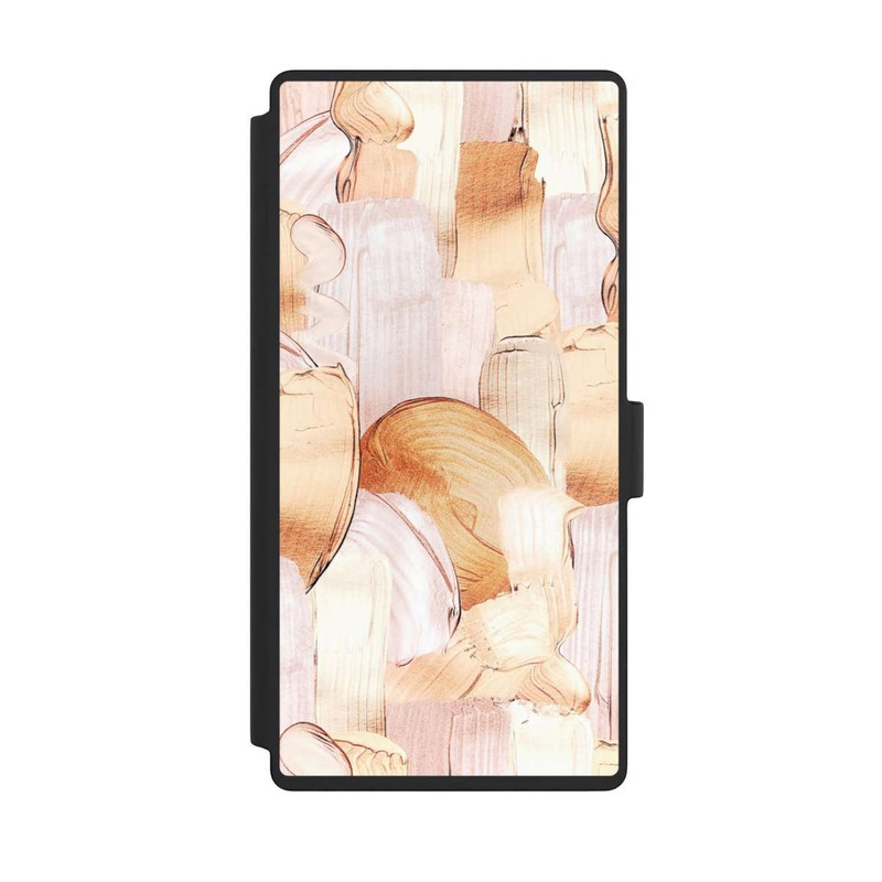 Galaxy S23 Ultra NIVOflip Weiß/Gold Pinsel Muster