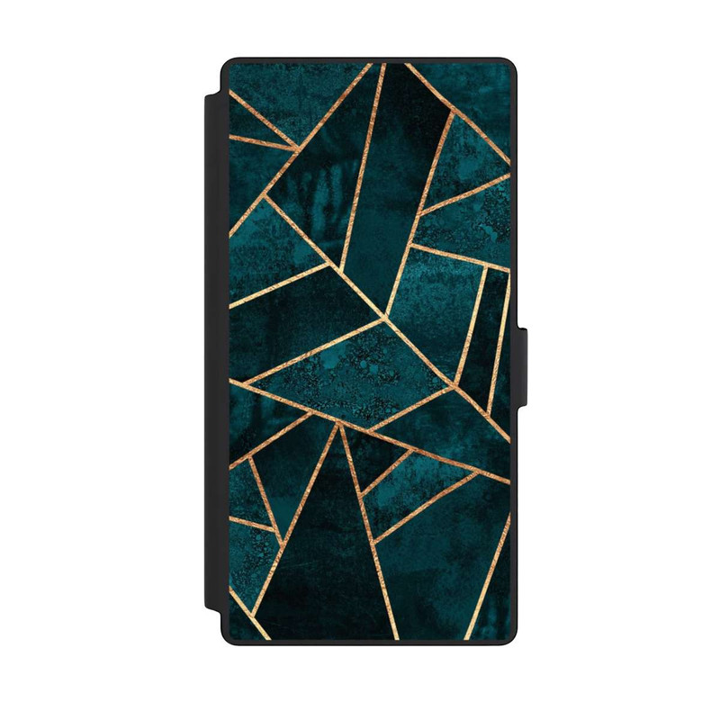 Galaxy S23 Ultra NIVOflip Tief Blaugrün Stein Gold Druck