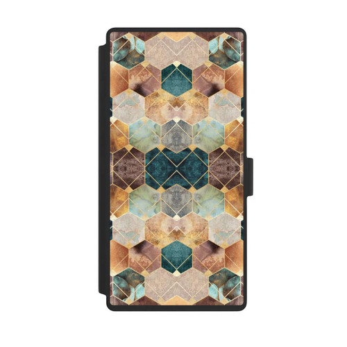 Samsung Galaxy S23 Ultra NIVOflip Naturfarbene Sechsecke und Diamanten