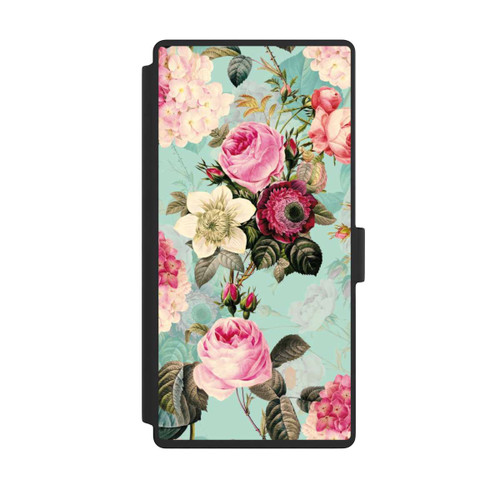 Samsung Galaxy S23 Ultra NIVOflip Türkisfarbene Rosentapete