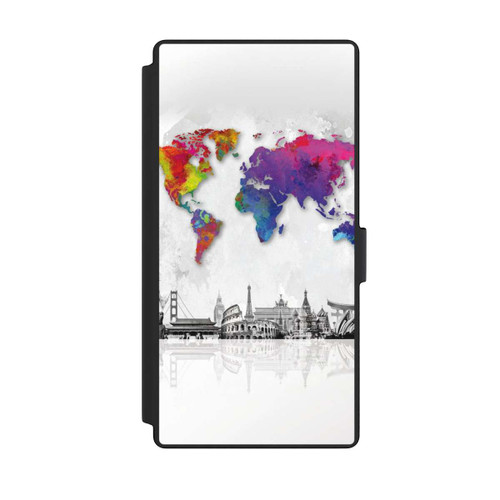 Samsung Galaxy S23 Ultra NIVOflip Weltkarte mit Skyline