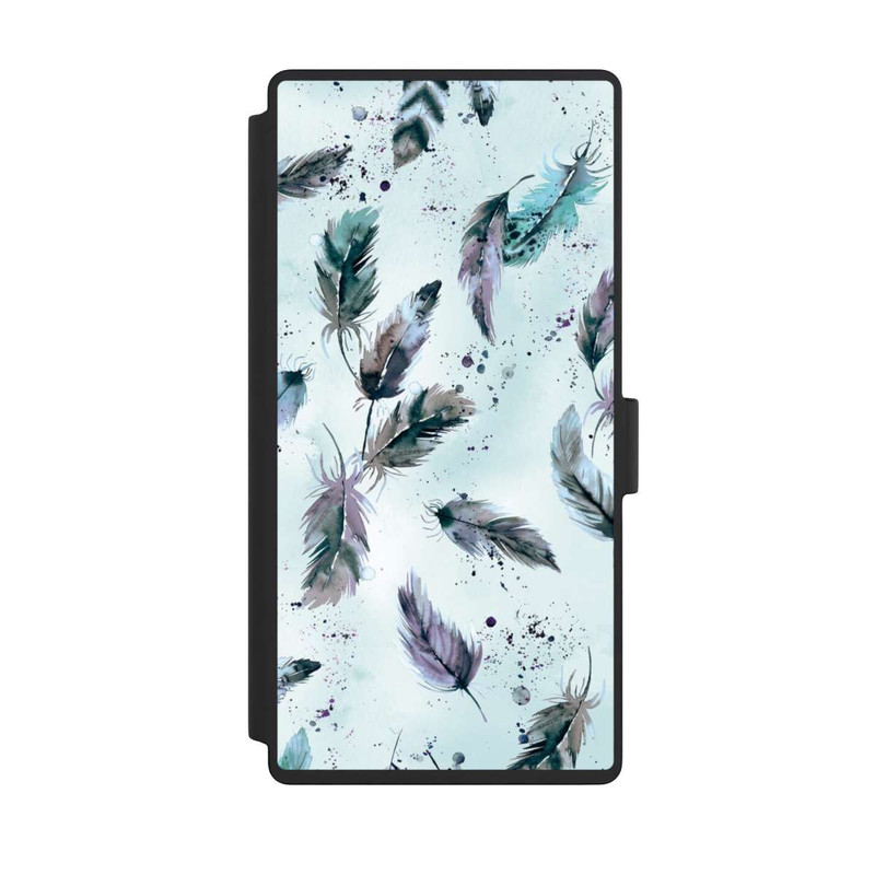 Galaxy S23 Ultra NIVOflip Magische Federn Sanftes Blau