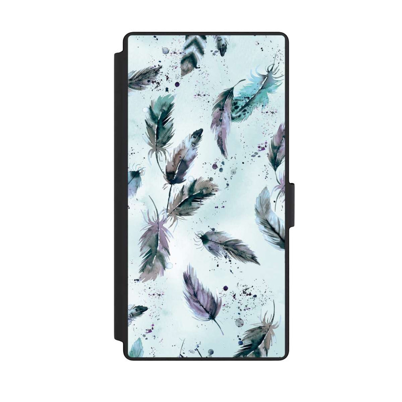 Galaxy S23 Ultra NIVOflip Magische Federn Sanftes Blau
