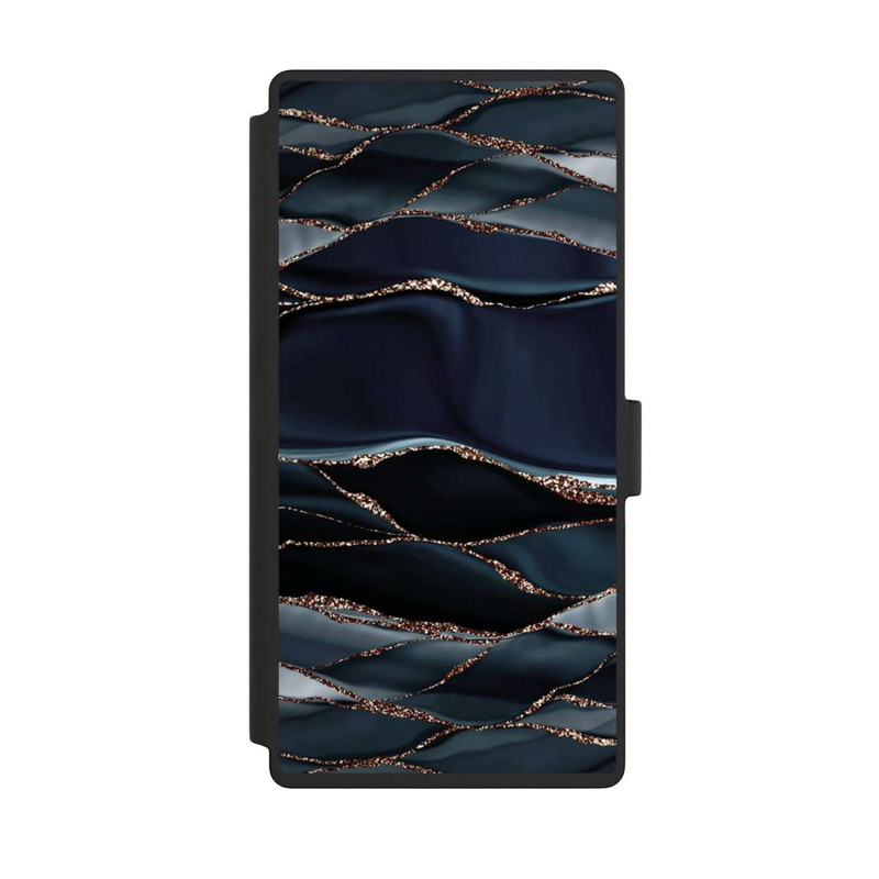 Galaxy S23 Ultra NIVOflip Dunkelgraue Streifen goldener Look