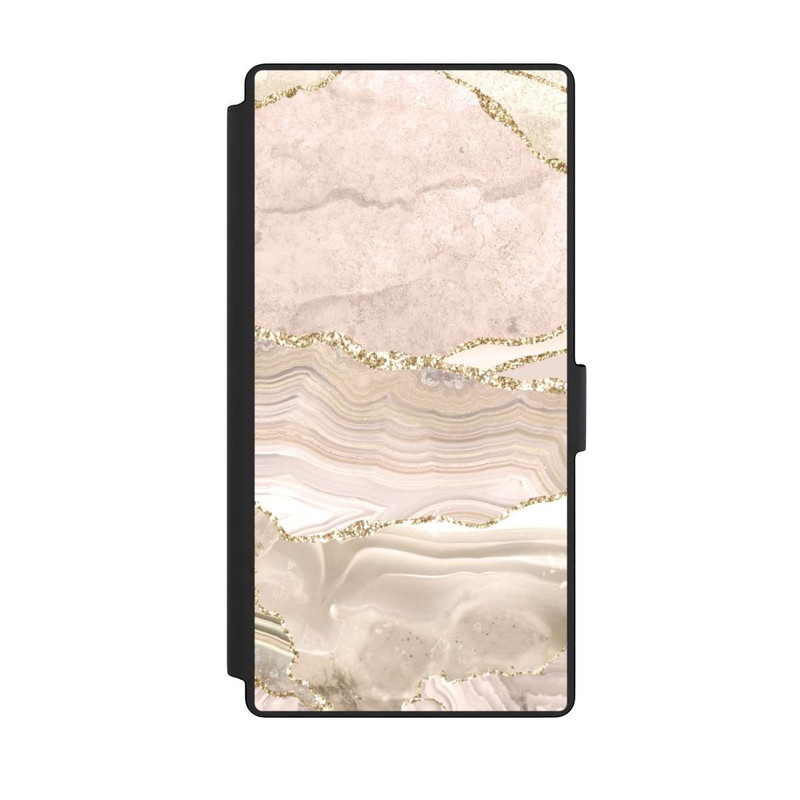 Galaxy S23 Ultra NIVOflip Marmor rosa-goldene Streifen