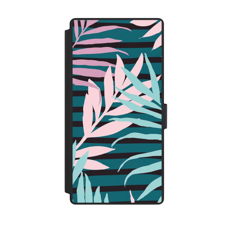 Galaxy S23 Ultra NIVOflip Pastell-Dschungelblätter rosa blaugrün