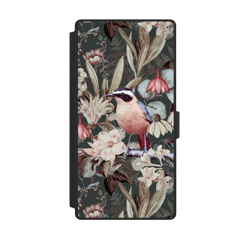 Samsung Galaxy S23 Ultra NIVOflip Orangefarbener Vogel im Vintage Blumenmuster