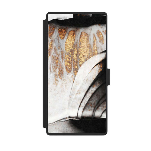 Samsung Galaxy S23 Ultra NIVOflip Schwarze und goldene Adern