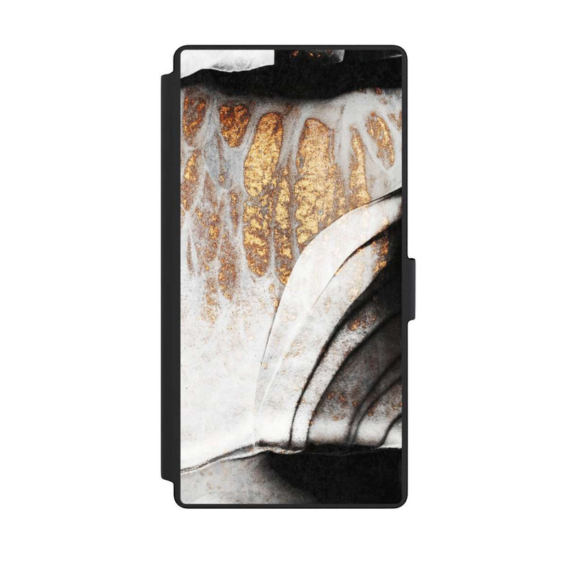 Galaxy S23 Ultra NIVOflip Schwarze und goldene Adern