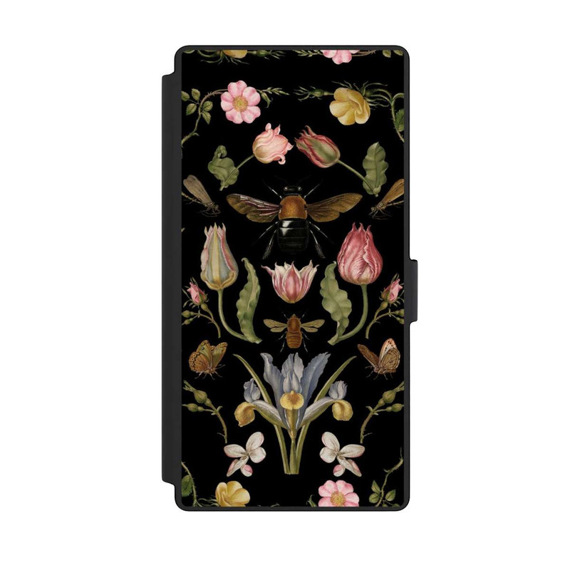 Galaxy S23 Ultra NIVOflip Fleurs Sauvages et Abeilles Fond Noir
