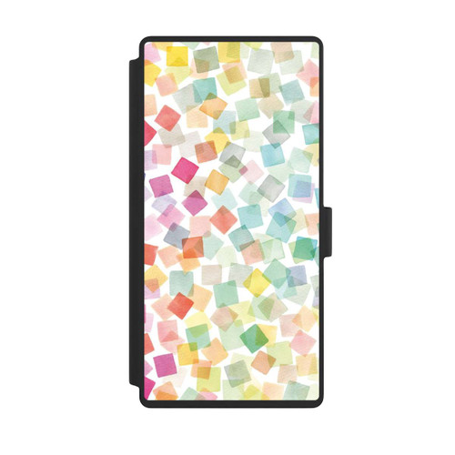 Samsung Galaxy S23 Ultra NIVOflip Konfetti geometrische Plaids Regenbogen