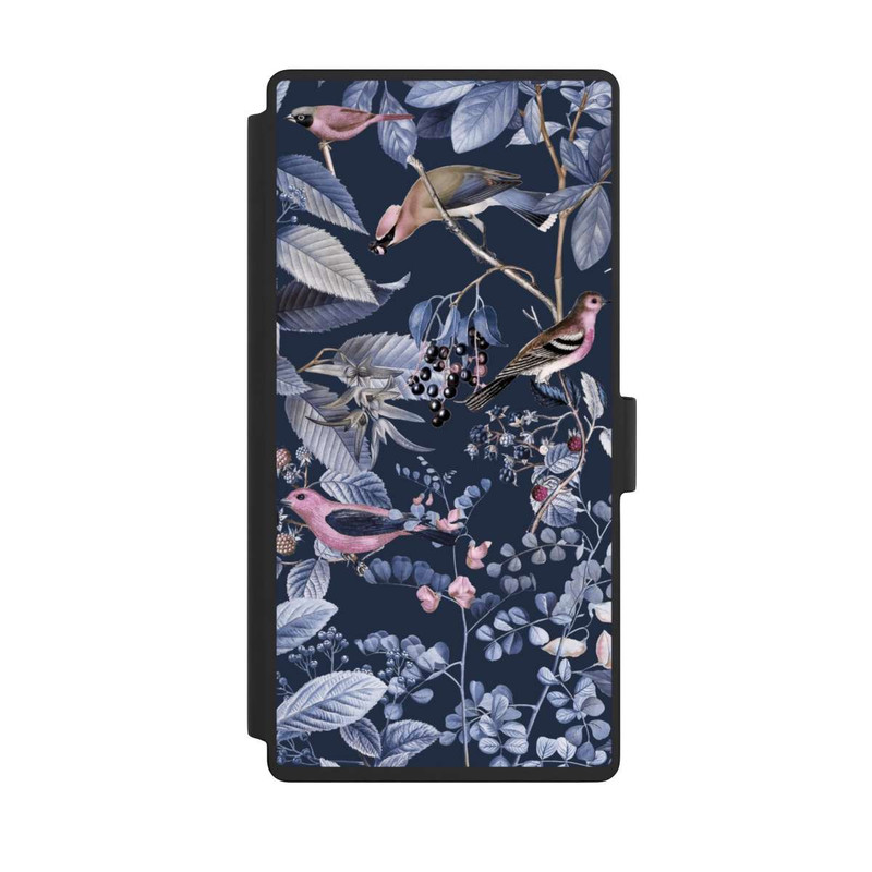 Galaxy S23 Ultra NIVOflip Vögel und Beeren blau