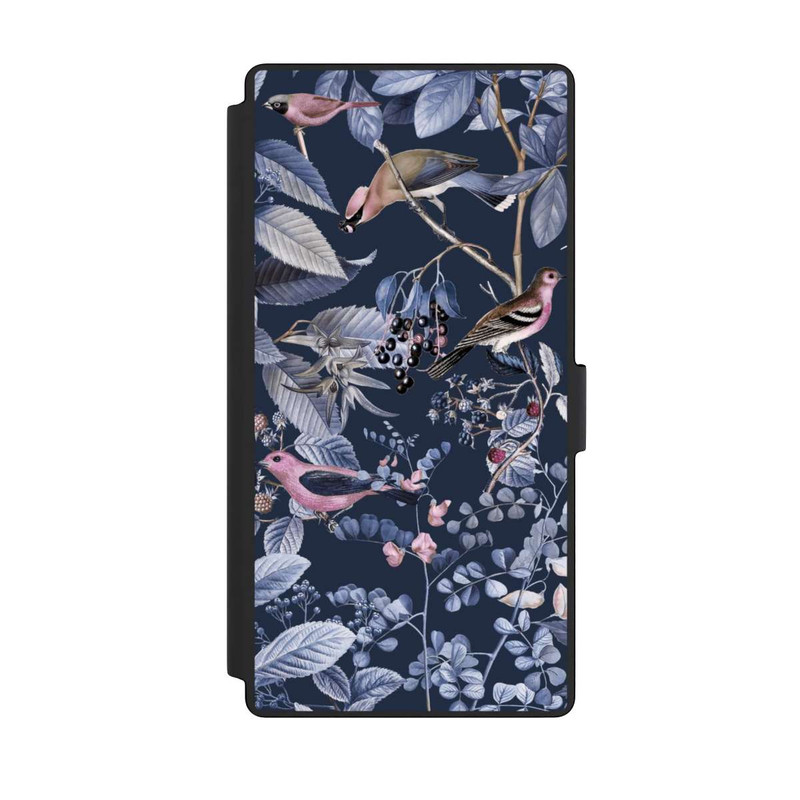 Galaxy S23 Ultra NIVOflip Vögel und Beeren blau