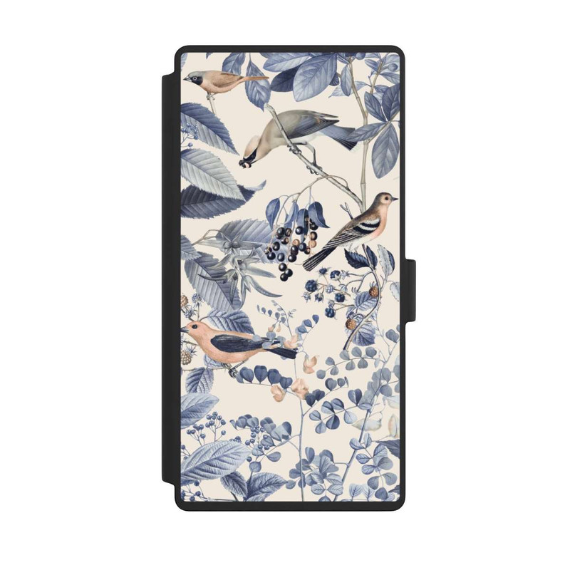 Galaxy S23 Ultra NIVOflip Vögel und Beeren in Beige