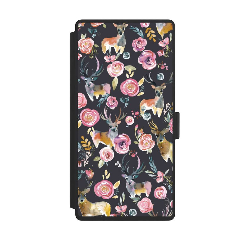 Galaxy S23 Ultra NIVOflip Cerfs et fleurs Anthracite
