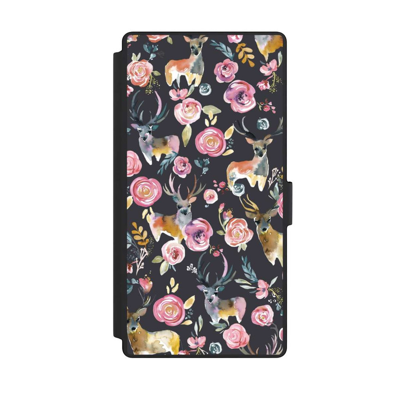 Galaxy S23 Ultra NIVOflip Hirsche und Blumen Anthrazit