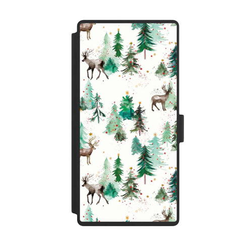 Samsung Galaxy S23 Ultra NIVOflip Hirsche und Winterweihnachtsbäume