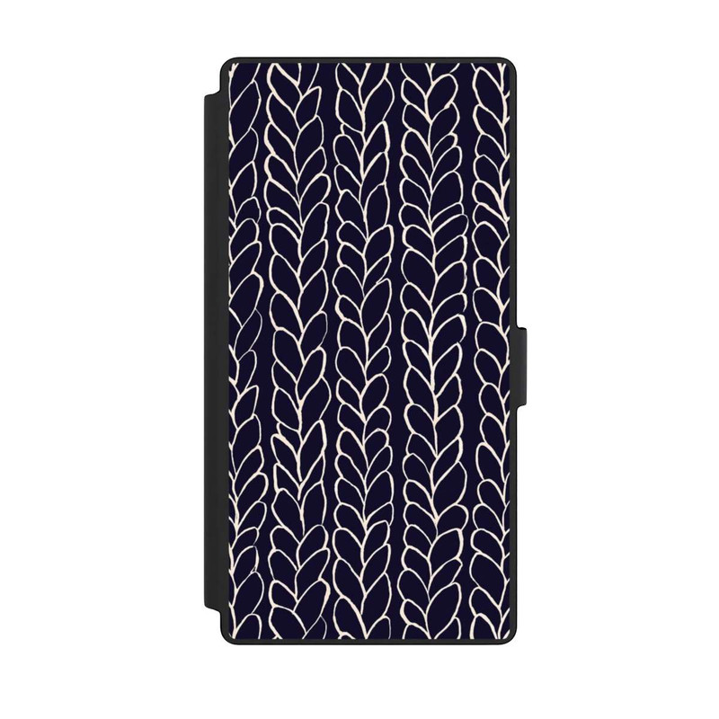 Galaxy S23 Ultra NIVOflip gezeichnete Wollzöpfe Marine