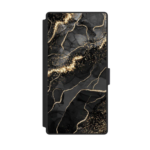 Samsung Galaxy S23 Ultra NIVOflip Look Spirales de Marbre Sombre &amp; Or