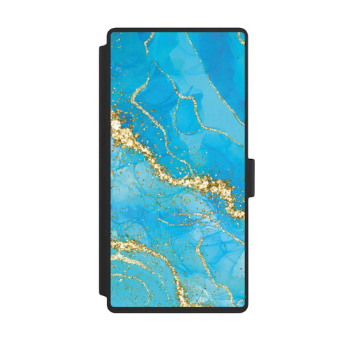 Samsung Galaxy S23 Ultra NIVOflip Türkis-goldene Tapete