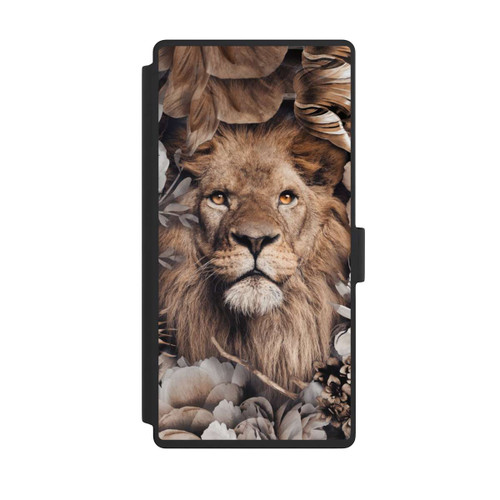 Samsung Galaxy S23 Ultra NIVOflip Löwe Blumenrahmen Beige