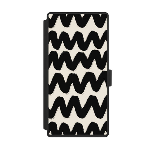 Samsung Galaxy S23 Ultra NIVOflip Vagues Noires Pattern