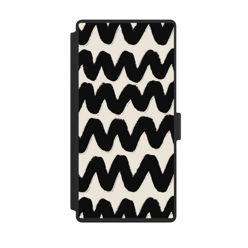 Galaxy S23 Ultra NIVOflip Vagues Noires Pattern