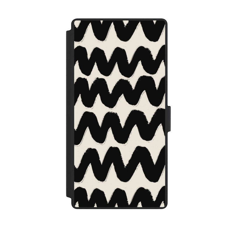 Galaxy S23 Ultra NIVOflip Vagues Noires Pattern
