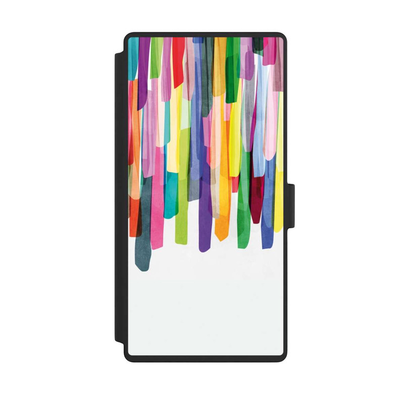 Galaxy S23 Ultra NIVOflip Bunte Streifen Weißer Hintergrund