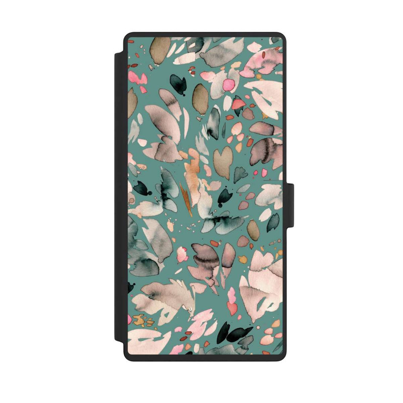 Galaxy S23 Ultra NIVOflip Fleurs abstraites, pétales vert