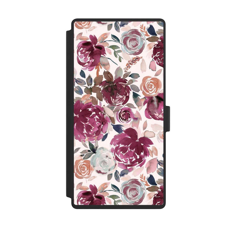 Galaxy S23 Ultra NIVOflip Herbstpfingstrosen und Rosen in Rosa