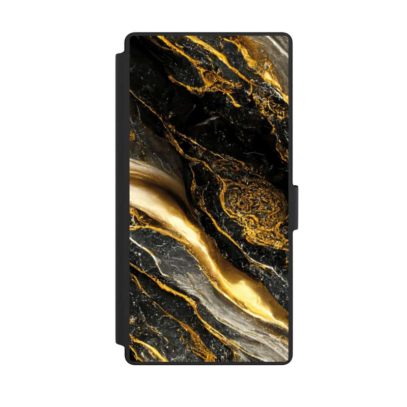 Galaxy S23 Ultra NIVOflip Schwarze Marmor Goldschichten