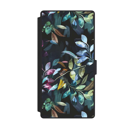 Samsung Galaxy S23 Ultra NIVOflip Mystische Aquarellblätter schwarz