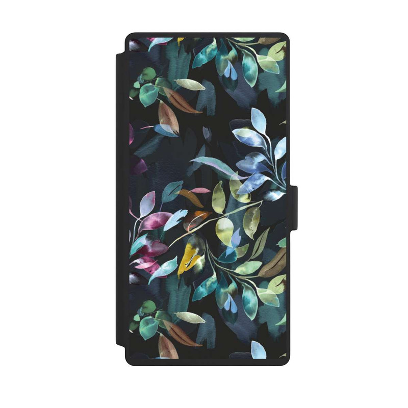 Galaxy S23 Ultra NIVOflip Aquarelle Feuilles Mystiques Noir