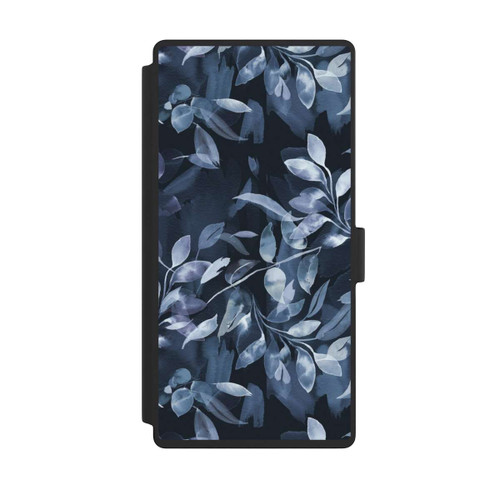 Samsung Galaxy S23 Ultra NIVOflip Mystische Aquarellblätter marineblau