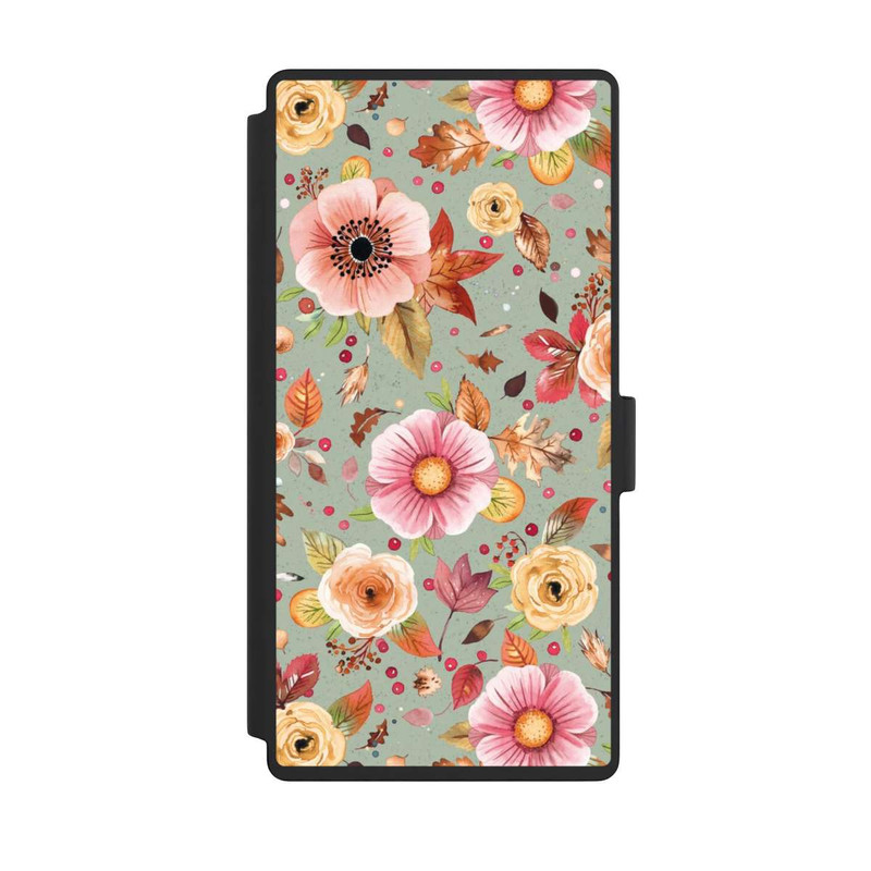 Galaxy S23 Ultra NIVOflip Fleurs d'automne Vert tendre