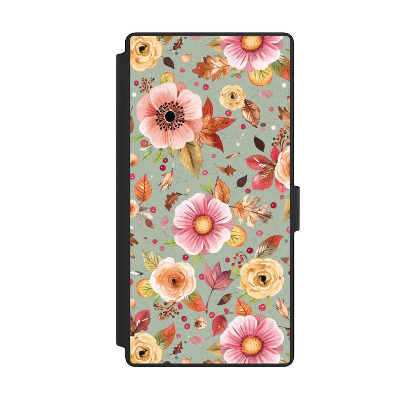 Galaxy S23 Ultra NIVOflip Fleurs d'automne Vert tendre