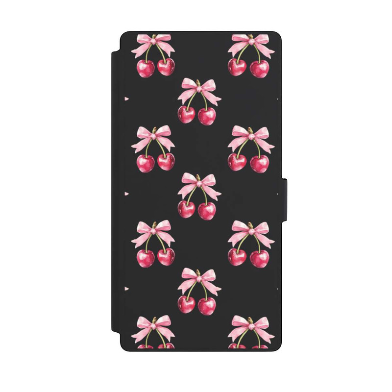 Galaxy S23 Ultra NIVOflip Motif Nœud Cerise transparent avec IA