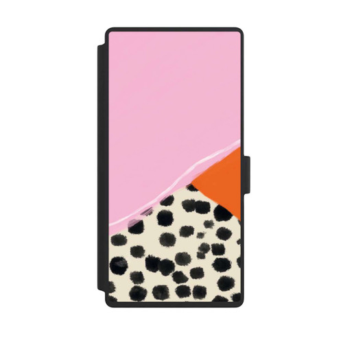 Samsung Galaxy S23 Ultra NIVOflip Rosa und Orange Gepunkteter Hintergrund