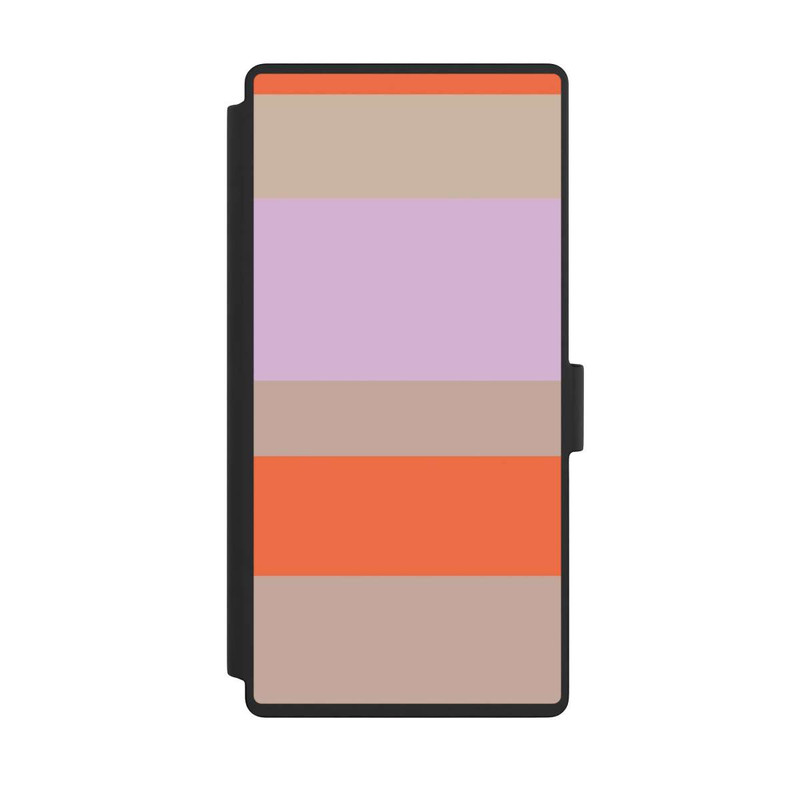 Galaxy S23 Ultra NIVOflip Moca Lila Orange Stripes