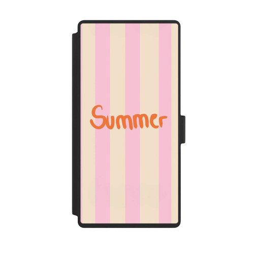 Samsung Galaxy S23 Ultra NIVOflip Summer- Rosa und Orange Streifen Hintergrund