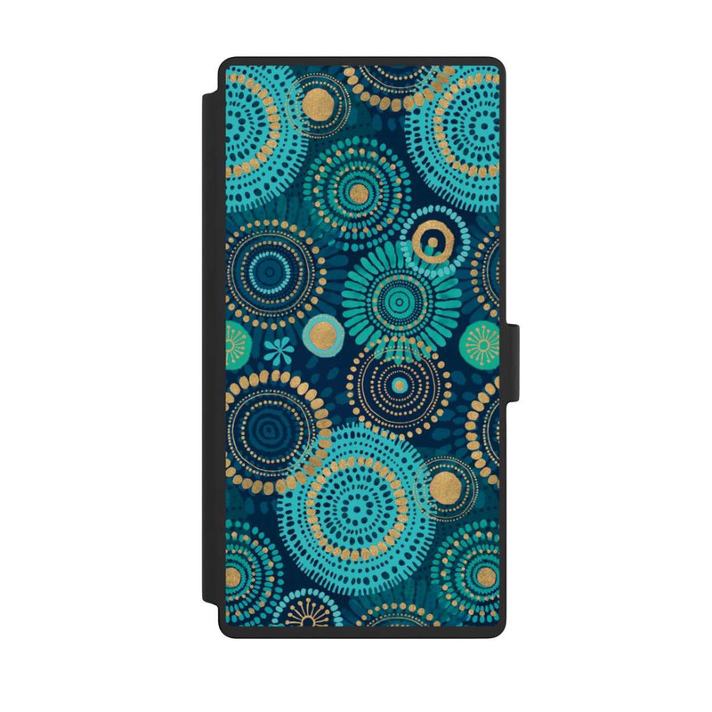 Galaxy S23 Ultra NIVOflip Blockprint India Teal Gold