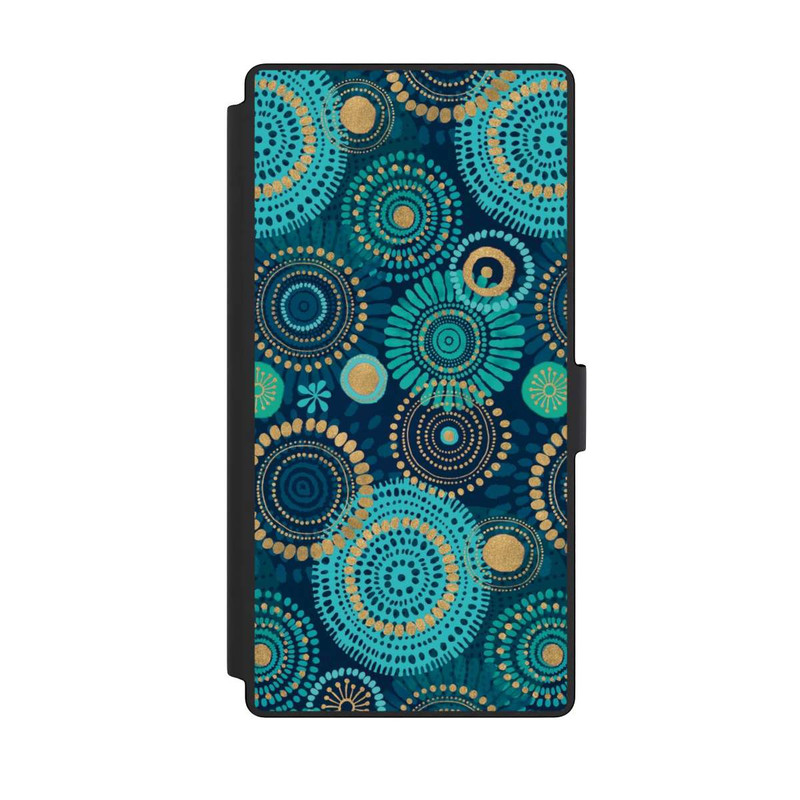 Galaxy S23 Ultra NIVOflip Blockprint India Teal Gold